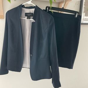 Anne Taylor Navy Suit Coat and pencil skirt